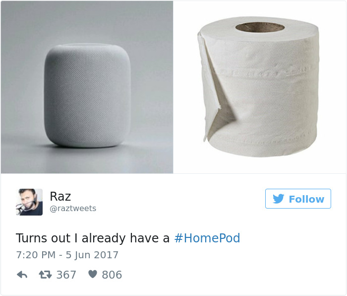 Yeni AppleHomePod tuvalet kağıdına benziyor
